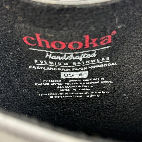 CHOOKA Womens Eastlake Rain Duck Boots Size 6 Mid Lace Up Rubber Boot Gray - Picture 6 of 6